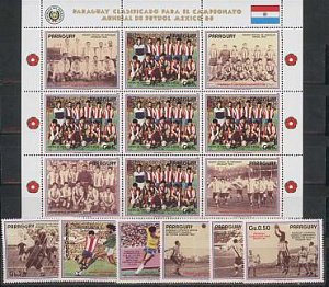 Парагвай, История ЧМ, 1986, 6 марок+лист